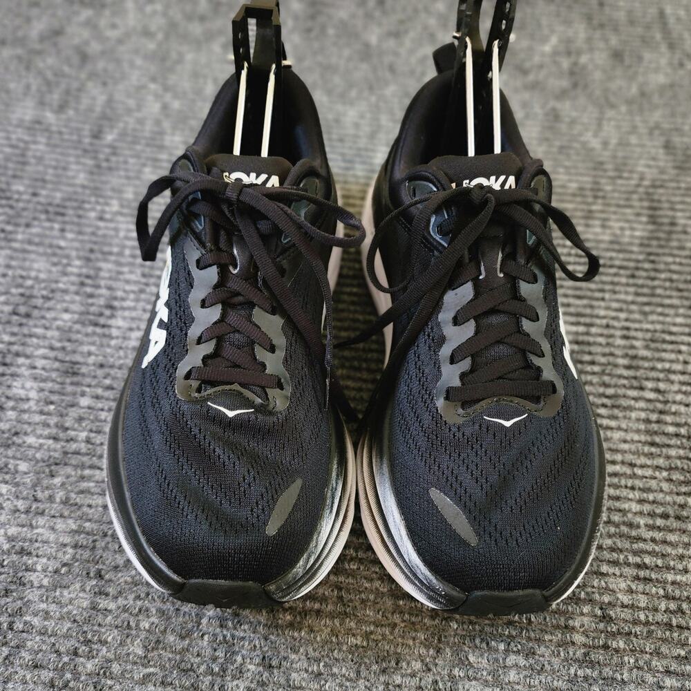 HOKA One One Bondi 8 Women's 8.5 Black and White Tennis Shoes